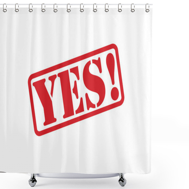 Personality  YES! Red Rubber Stamp Vector Over A White Background. Shower Curtains