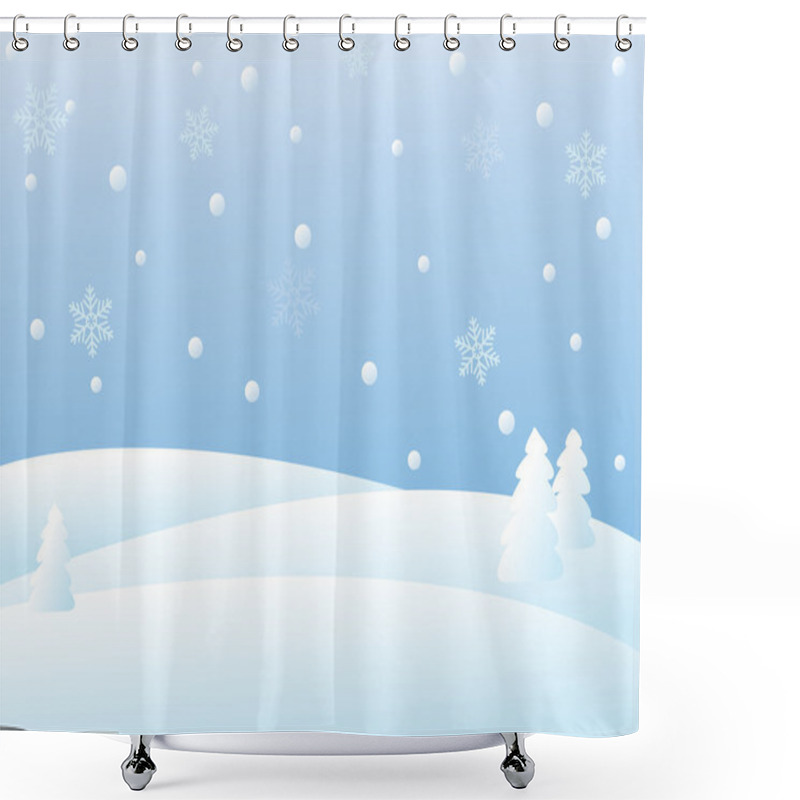 Personality  Vector Winter Scene Shower Curtains