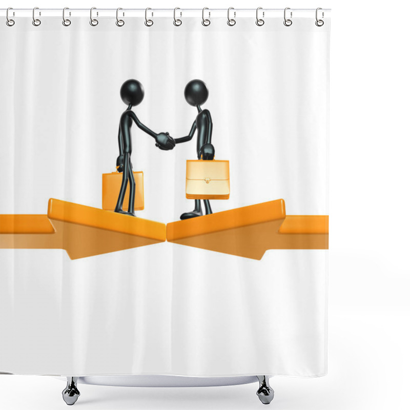 Personality  Meeting Merger Arrows Shower Curtains