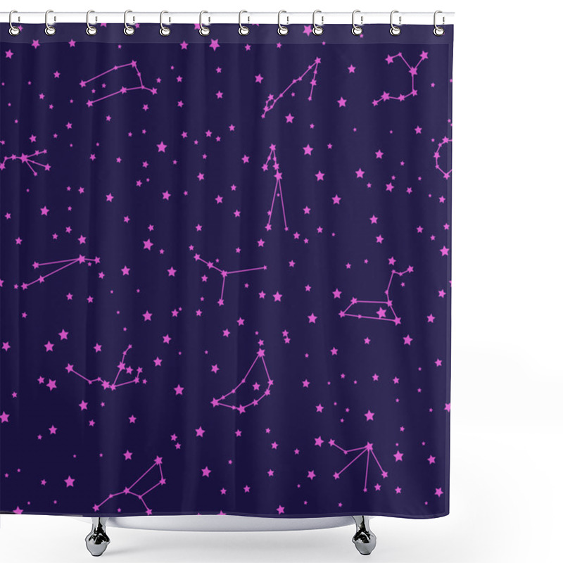 Personality  Constellation Seamless Pattern Shower Curtains