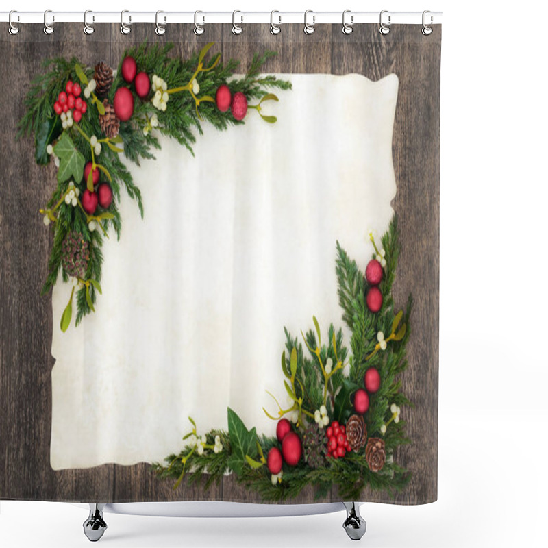 Personality  Christmas Background Border Shower Curtains