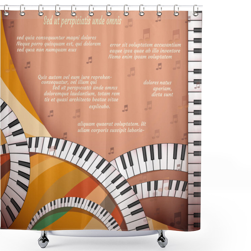 Personality  Musical Background With Piano Keyboard Shower Curtains