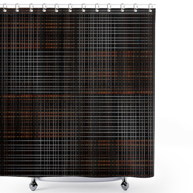 Personality  High Tech Grid Lines Background Shower Curtains