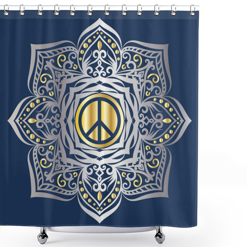 Personality  Religion Sign In Mandala Vector Illustration Element. Floral Element Background. Dynamic Line For Decoration, Islamic, Arabic. Eps 10 Vetor Shower Curtains