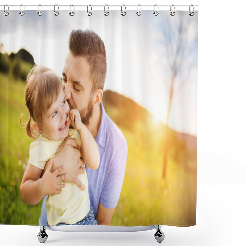 Personality  Father And Daughter Shower Curtains