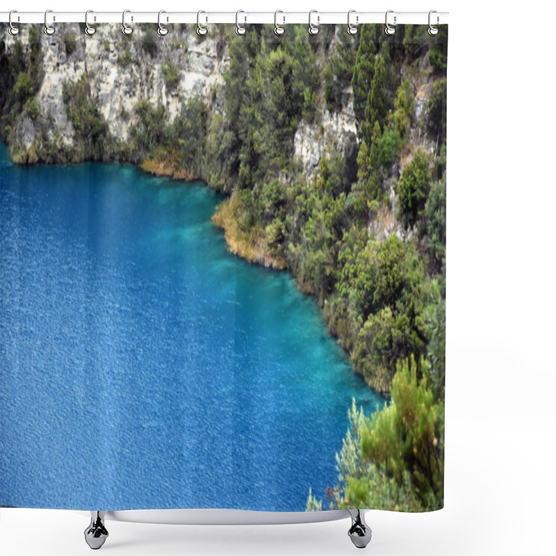 Personality  The Incredible Blue Lake At Mt Gambier Shower Curtains