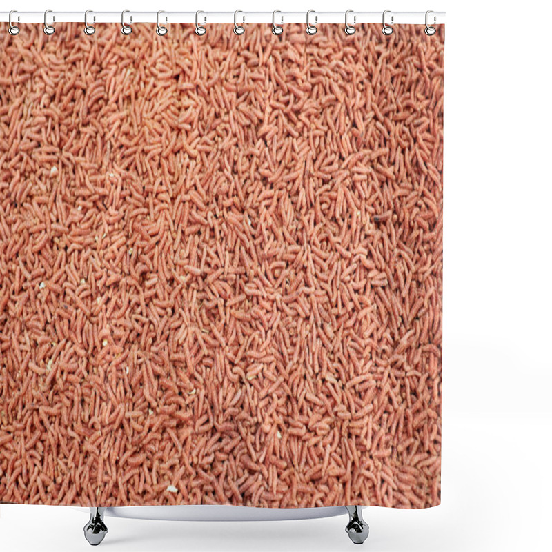 Personality  Red Maggot Worm Bait For Fishing Shower Curtains