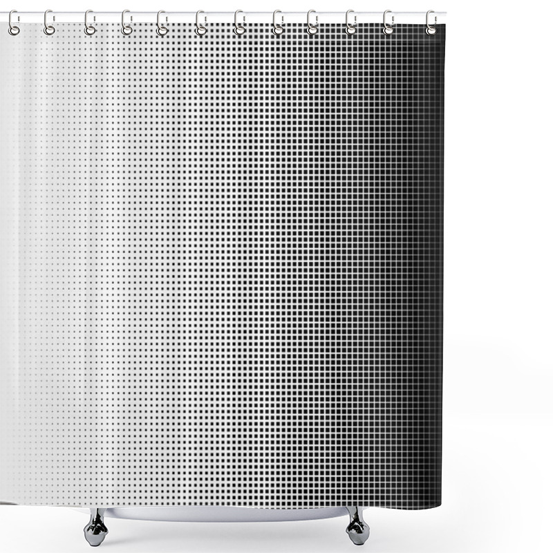 Personality  Vector Illustration Of Halftone Squares Shower Curtains