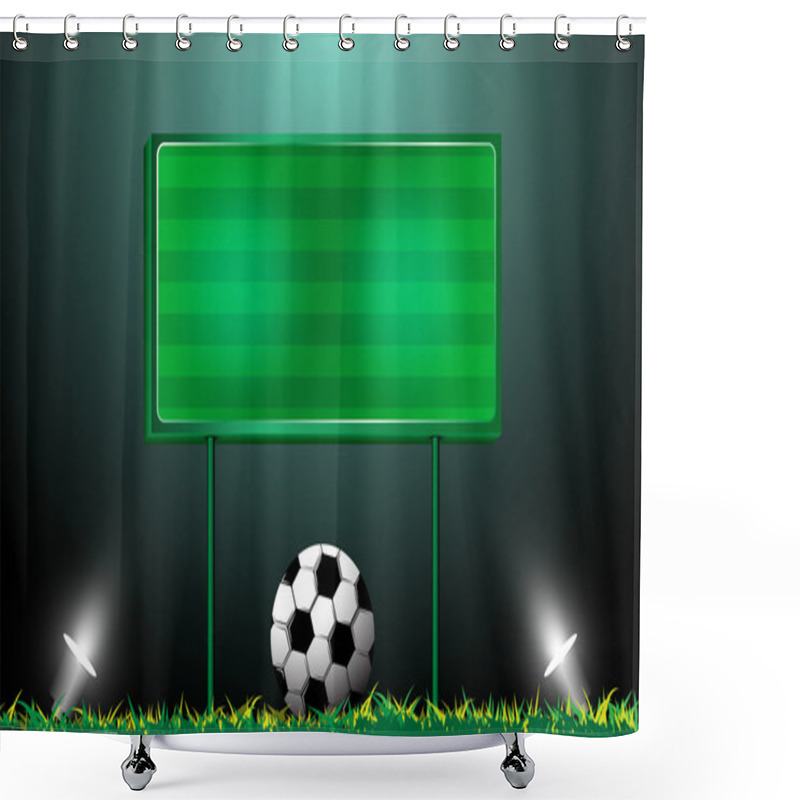 Personality  Football On Grass And Scoreboard Shower Curtains