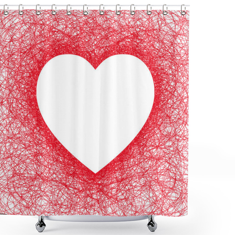 Personality  Vector Heart. Hand Drawn. Shower Curtains