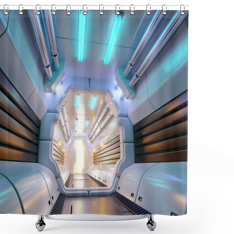 Personality  Futuristic Tunnel White Plastic Shower Curtains