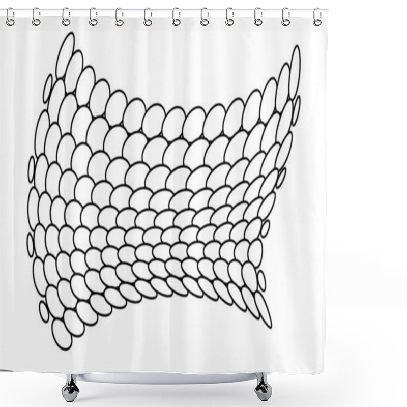 Personality  Japanese Traditional Ornament. Seamless Pattern. Black And White Fish Scales. Vector Illustration Texture Shower Curtains