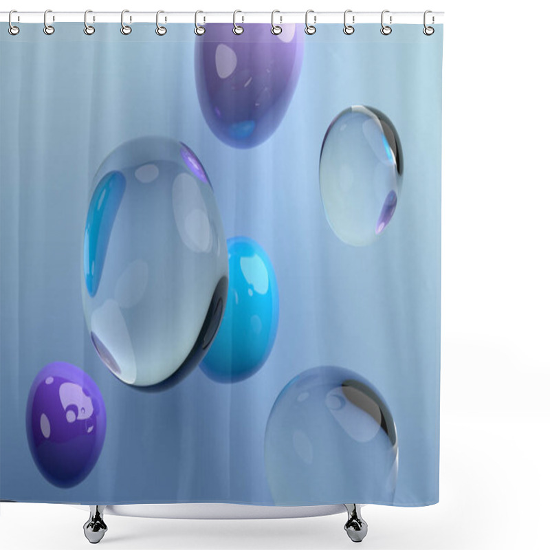 Personality  Abstract 3D Render Of A Bubble Shower Curtains