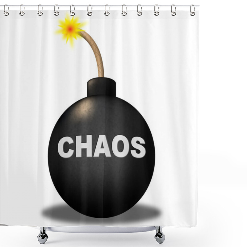 Personality  Chaos Warning Means Safety Bomb And Dangerous Shower Curtains