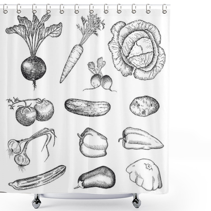 Personality  Vegetables Set Shower Curtains