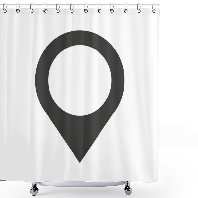 Personality  Pin Pointer Location Icon Shower Curtains