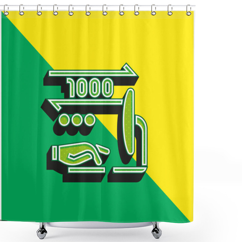 Personality  Binary Green And Yellow Modern 3d Vector Icon Logo Shower Curtains