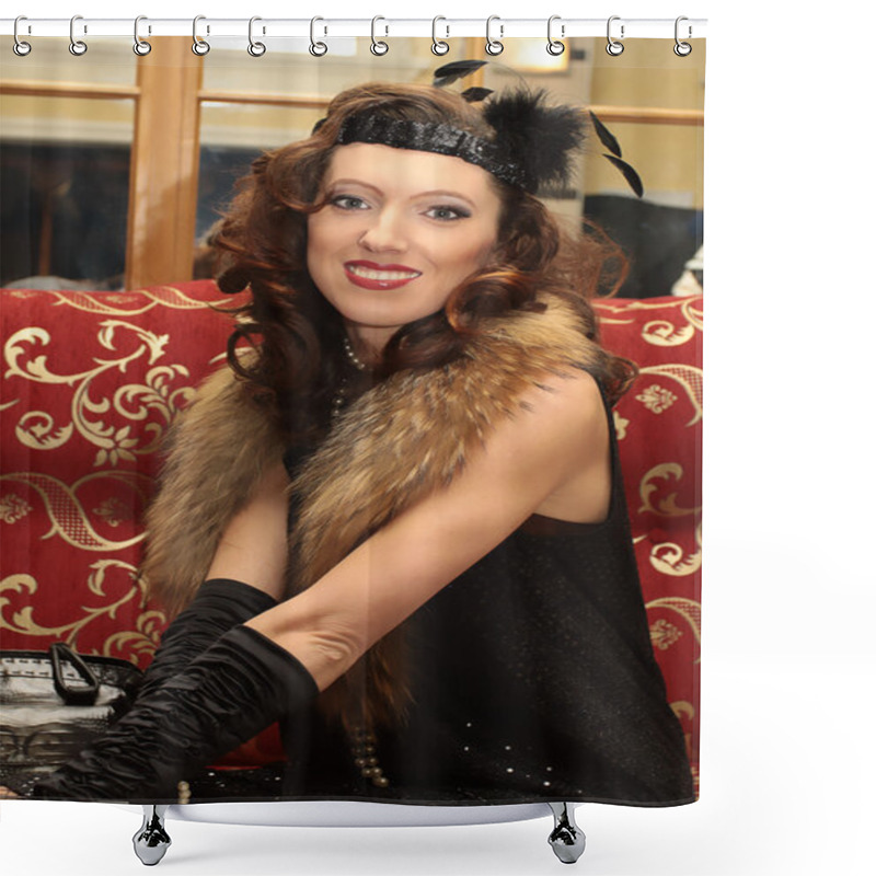 Personality  Smiling Beautiful Woman Shower Curtains