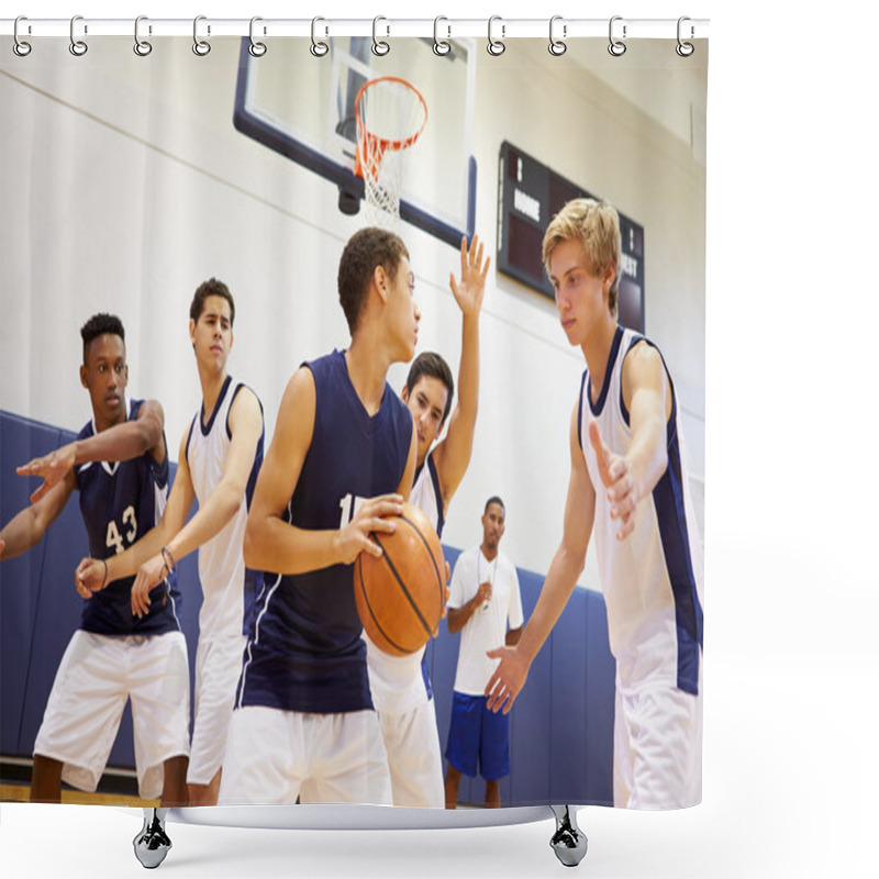 Personality  Male Basketball Team Playing Game Shower Curtains