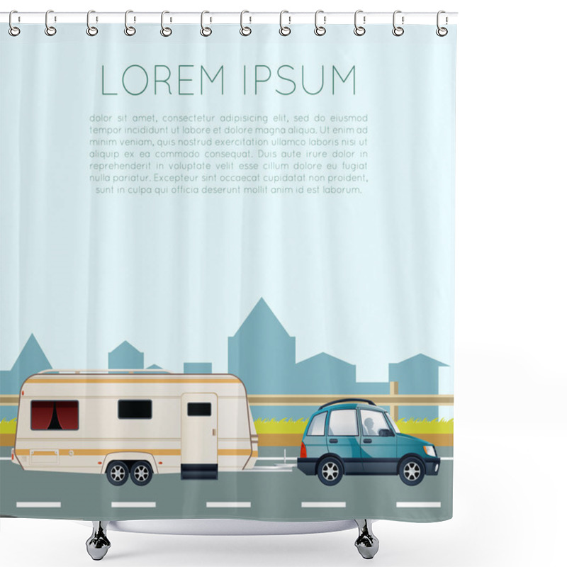 Personality  Trailer Trip Banner Shower Curtains