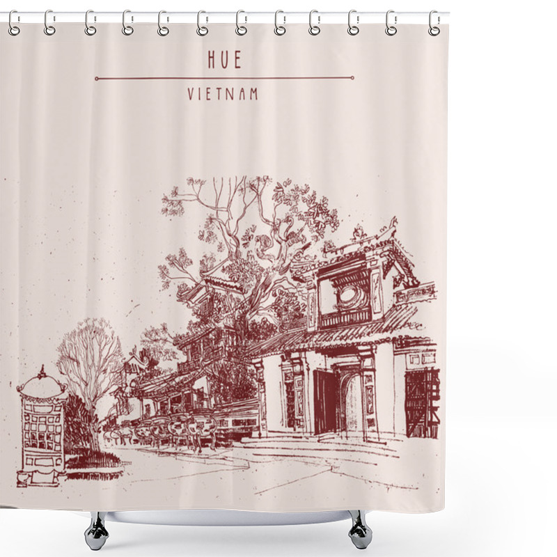 Personality  Vietnamese Architecture Postcard Shower Curtains