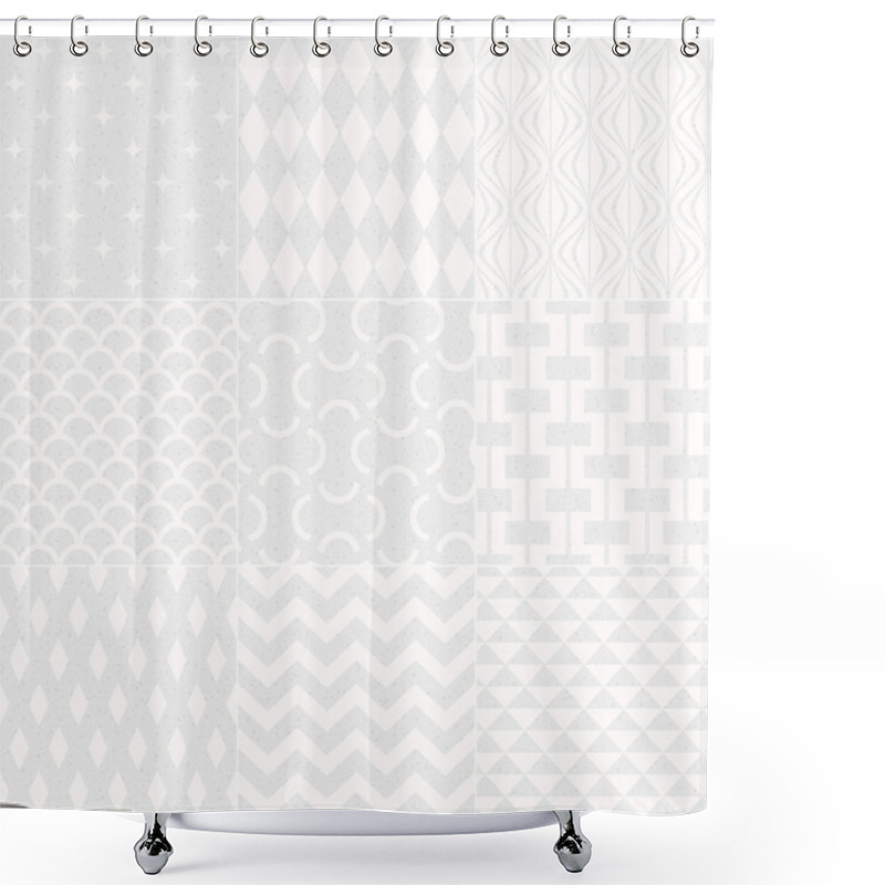 Personality  Seamless Geometric Pattern Grain Paper Texture Shower Curtains