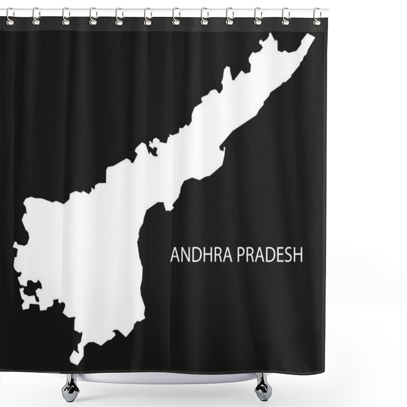 Personality  Andhra Pradesh India Map Black Inverted Shower Curtains