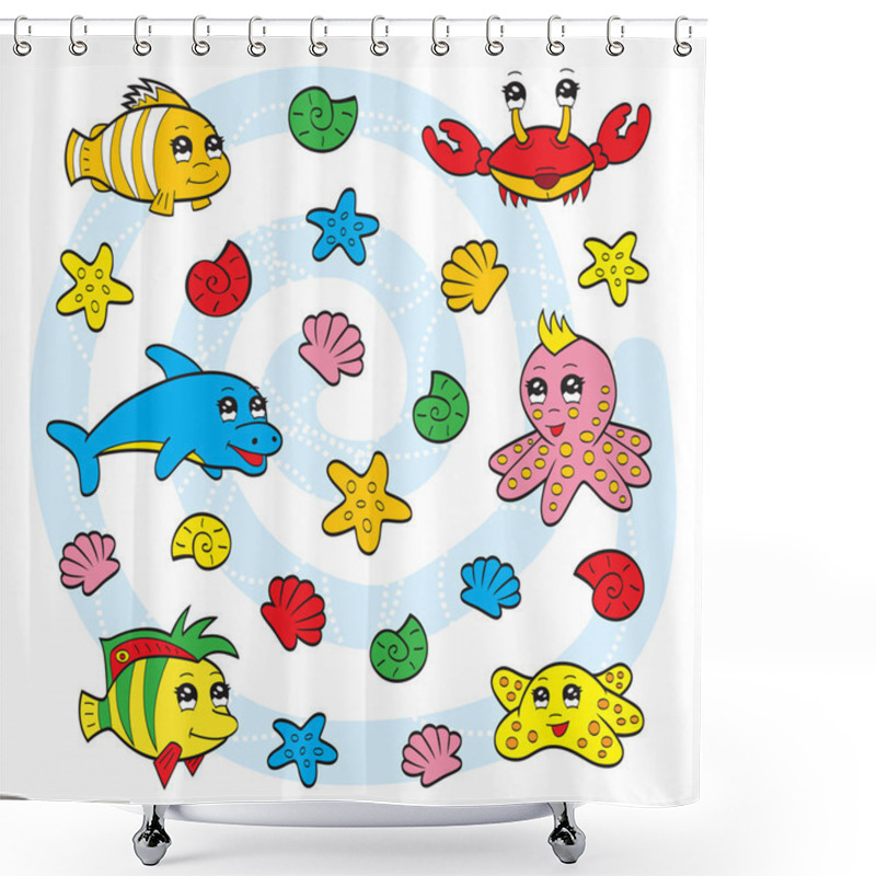 Personality  Cute Sea Animals Shower Curtains