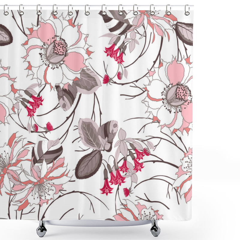 Personality  Floral Seamless Pattern Shower Curtains