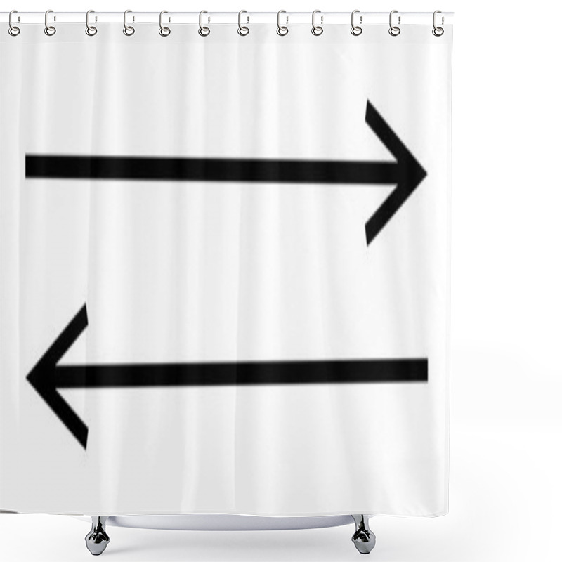 Personality  Long Arrow Vector Icon. Black Horizontal Pointer. Arrow Icon. EPs 10. Shower Curtains