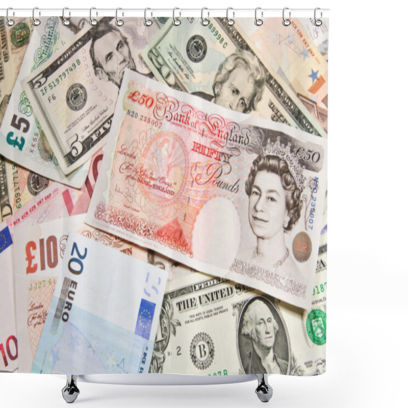 Personality  International Currencies Shower Curtains