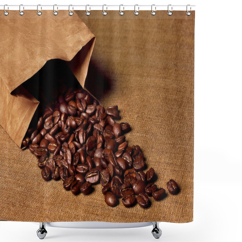 Personality  Paper Bag With Coffee Beans Shower Curtains