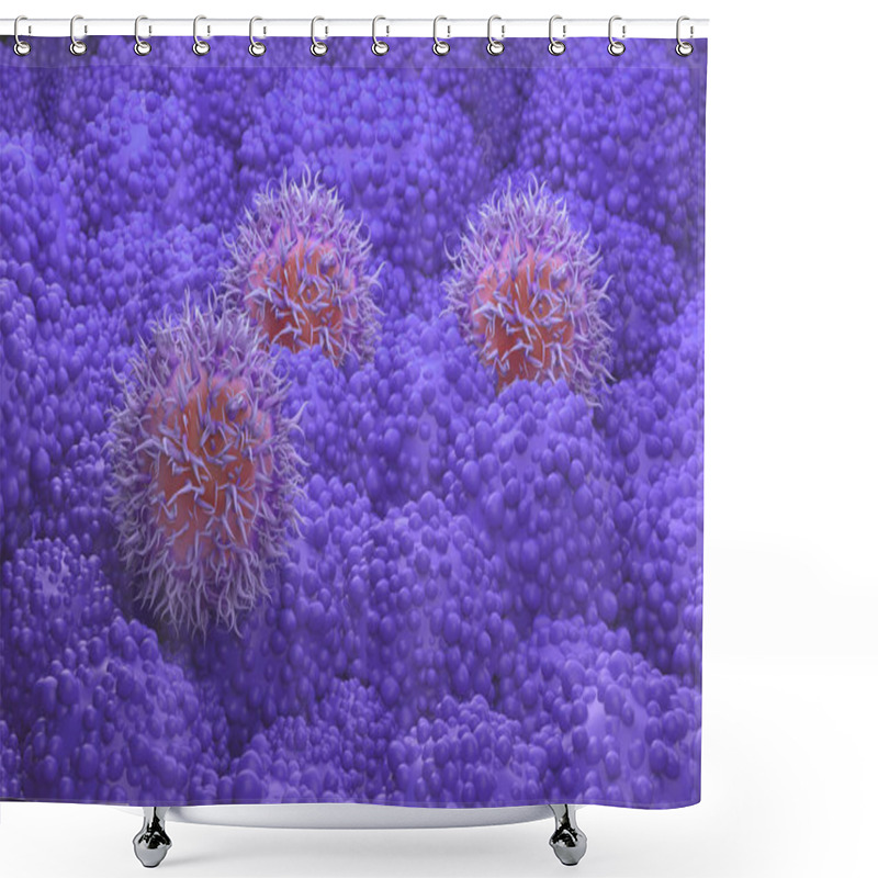 Personality  Pancreatic Cancer - Closeup View 3d Illustration Shower Curtains