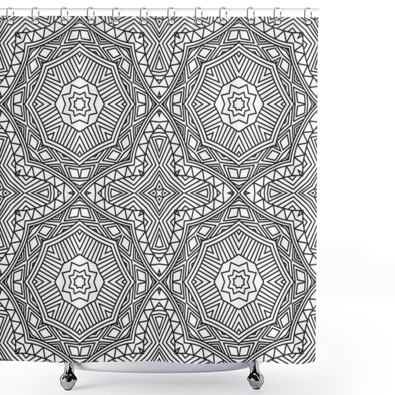 Personality  Ethnic Seamless Pattern Ornament Print Design Shower Curtains