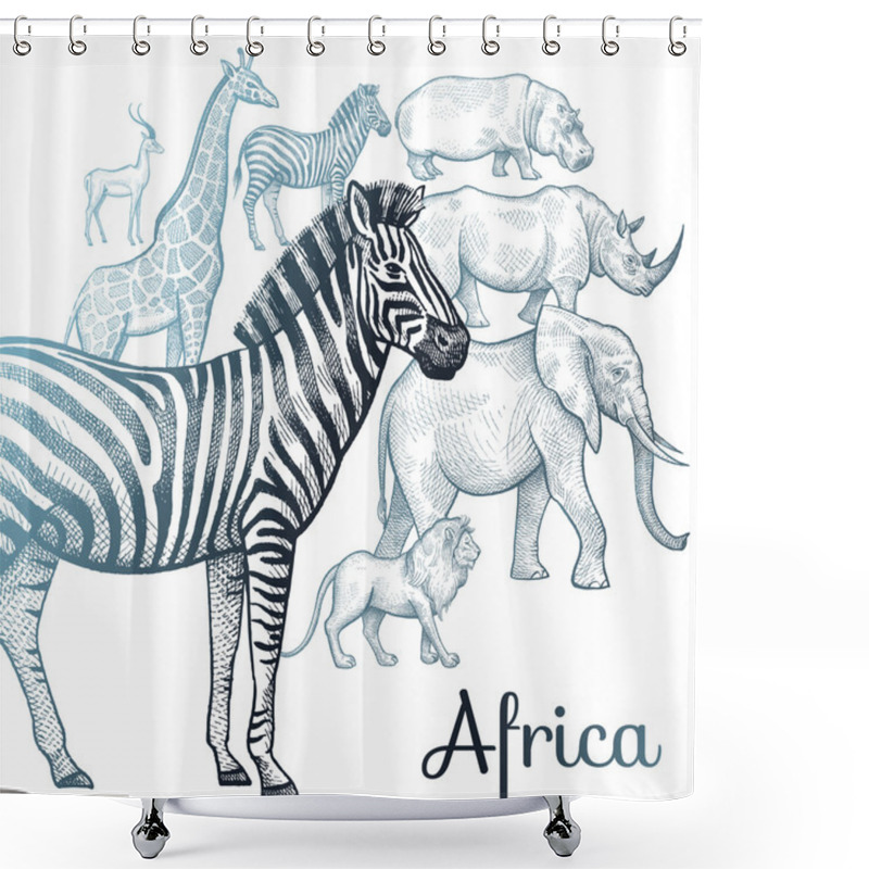 Personality  Illustration Of African Animals. Shower Curtains