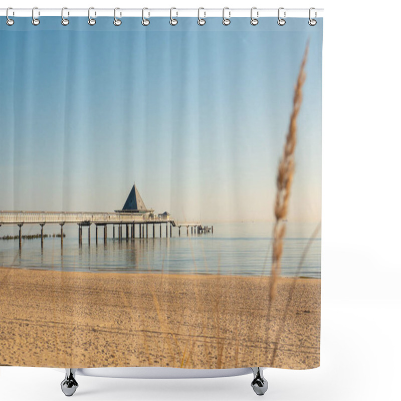 Personality   The Pier Of Ahlbeck In The Early Morning In Sunshine Shower Curtains