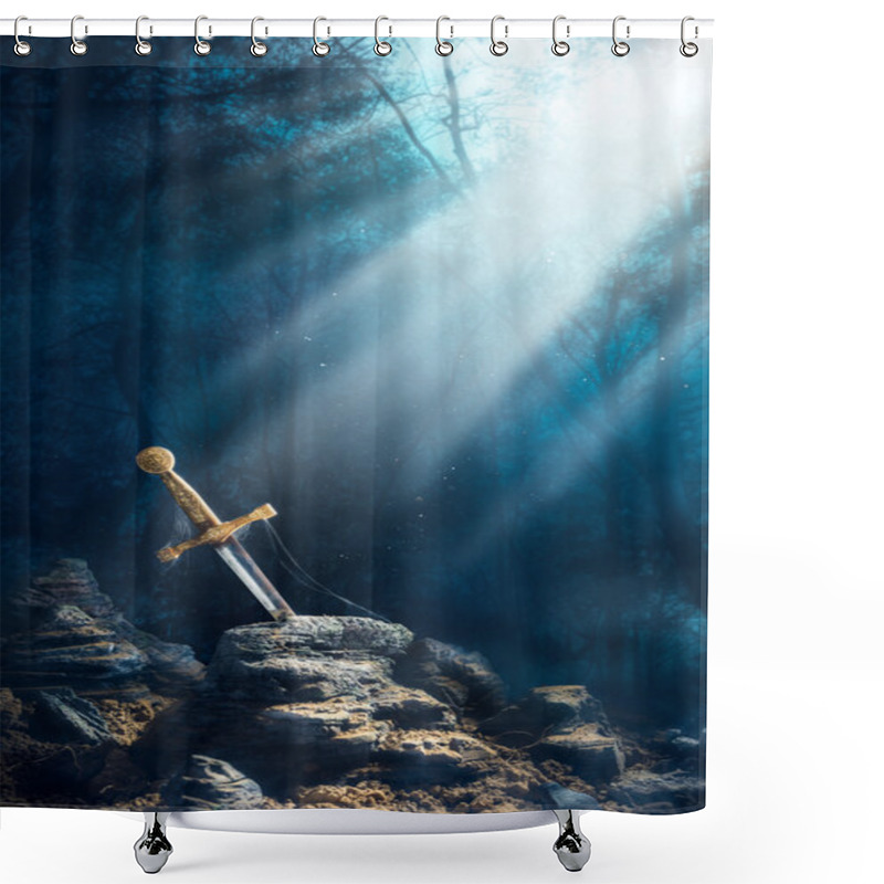 Personality  Sword In The Stone Excalibur Shower Curtains