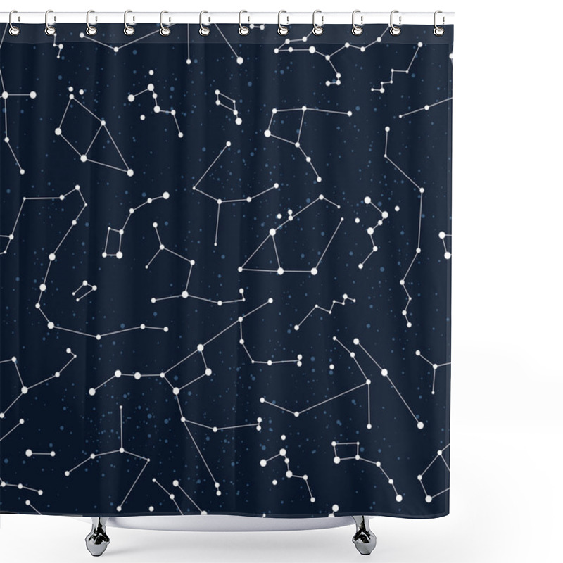 Personality  Vector Constellations Background, Shower Curtains