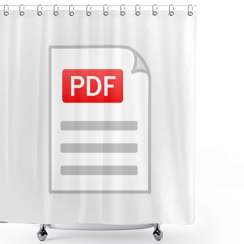 Personality  PDF Icon Isolated. File Format. Vector Shower Curtains