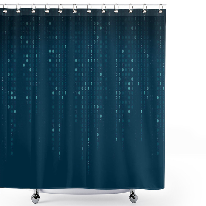 Personality  Abstract Binary Code Background. Falling, Streaming Binary Code Background. Digital Technology Wallpaper Shower Curtains