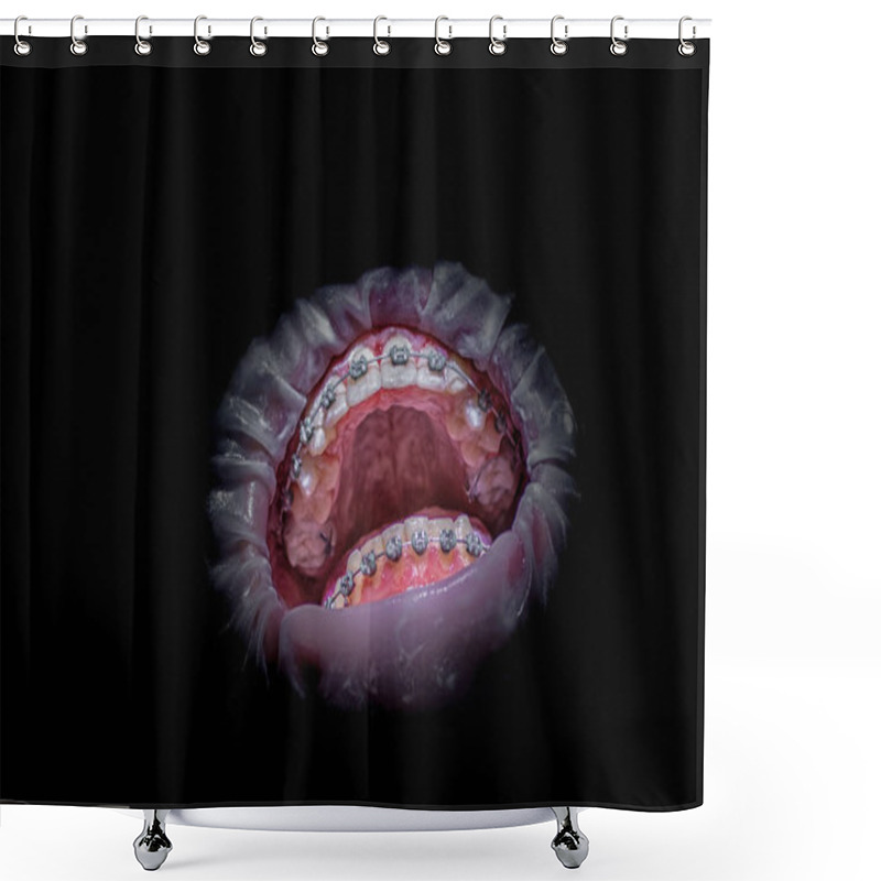 Personality  Scary Open Mouth  Shower Curtains