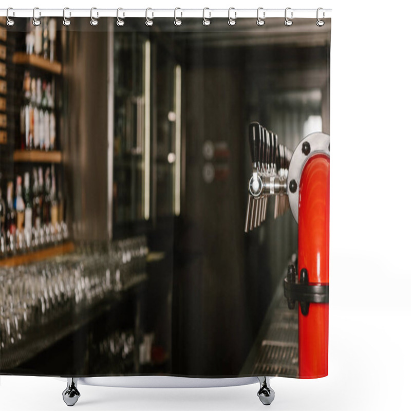 Personality  Beer Pipe Taps In Modern Pub Shower Curtains