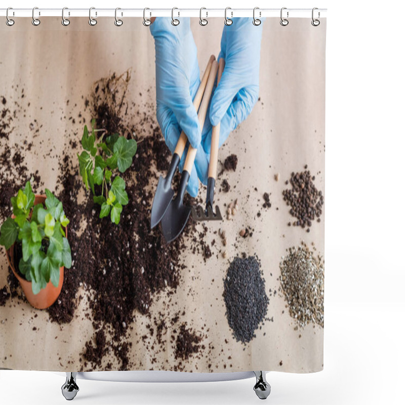 Personality  Garden Equipment Tools Indoor Gardening Replant Shower Curtains