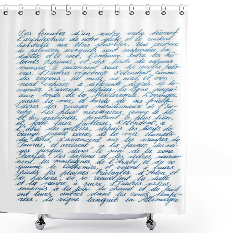 Personality  Handwritten Unreadable Text. Handwriting. Calligraphy. Signature. Letter. Abstract Texture Background Shower Curtains