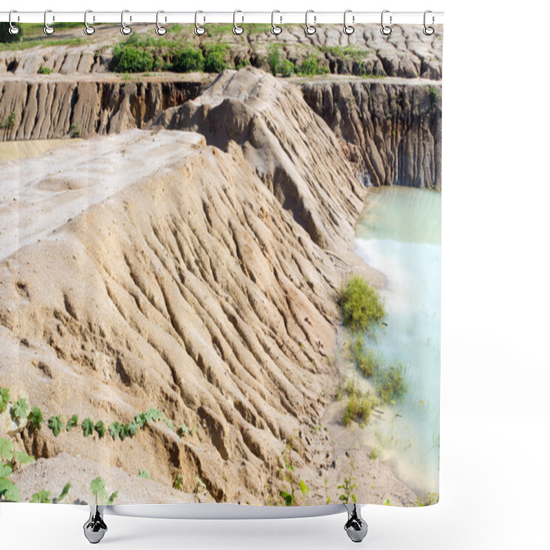 Personality  Eroded Cut Bank Of Small River Shower Curtains