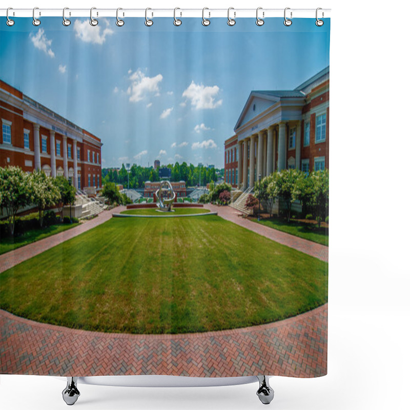 Personality  Modern College Campus Buildings Shower Curtains