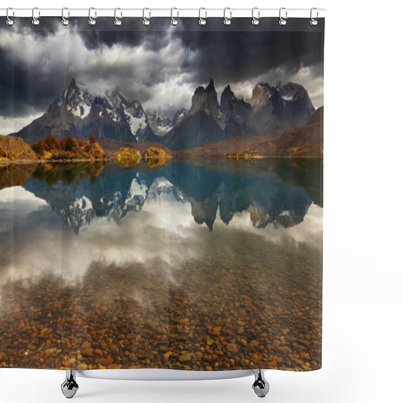 Personality  Sunrise In Torres Del Paine National Park Shower Curtains