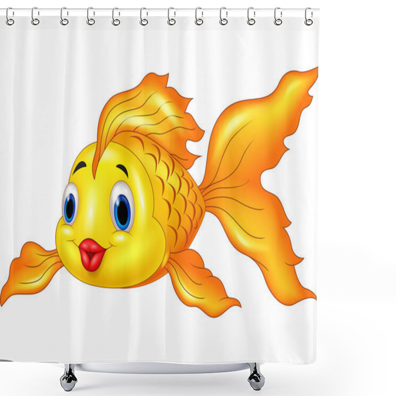 Personality  Cartoon Goldfish On Transparent Background Shower Curtains