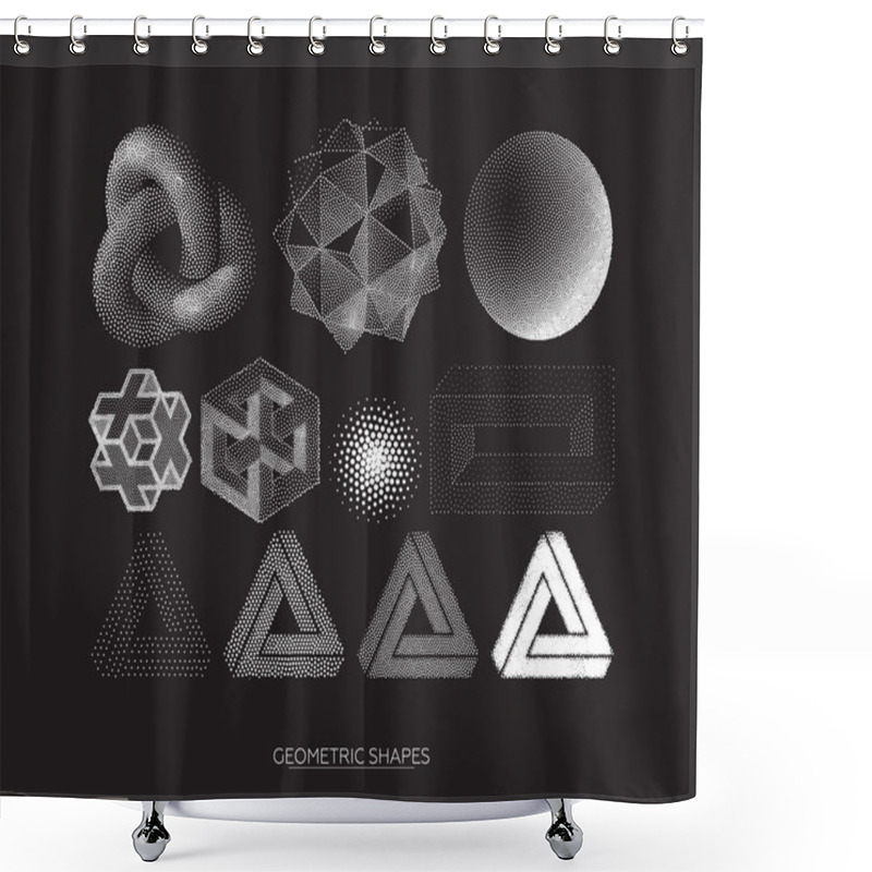 Personality  Set Of Geometric Shapes Shower Curtains