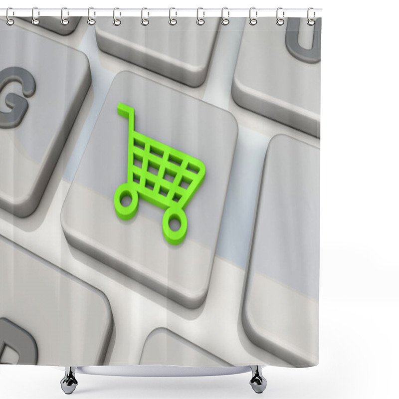 Personality  Shopping On-line Concept - 3d Shower Curtains